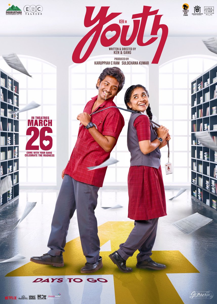 Friendship, fun, little crushes &amp; a lot of madness 🤘🔥

All packed into one MAD journey called #YOUTH
4 Days To Go! 🤩

#YOUTHVibeTrailer 
– youtu.be/VDfU3pLaGdg

#YOUTHTelugu Hitting the big screens this MARCH 26th 🤘
#YOUTHTeluguOnMar26 🕺

Telugu Release by <a href="/E2CTalkies/">E2CTalkies</a> 🎫
