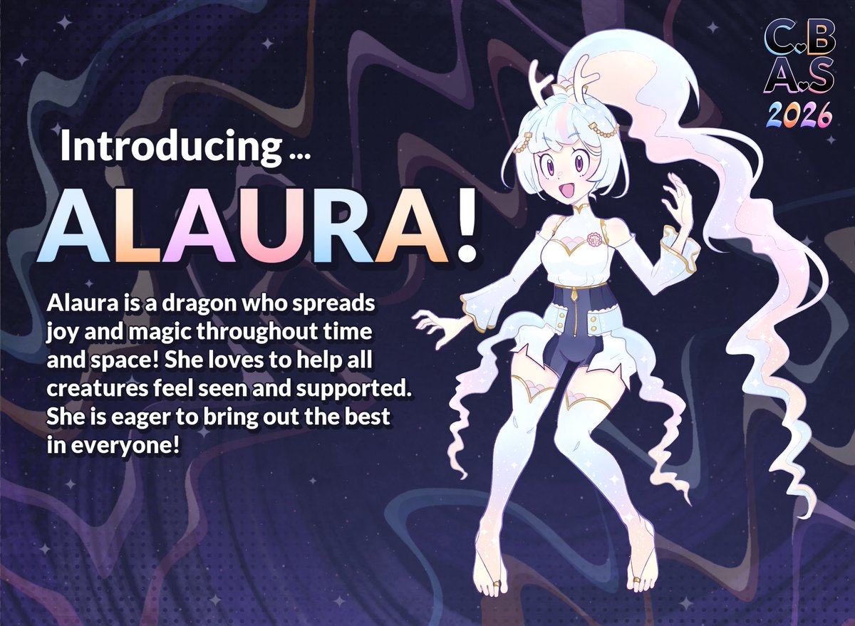 Introducing Alaura! 💙🧡💜🩷
The new mascot of Creators Big and Small!

She is a dragon that spreads joy and magic across time and space. She represents C.B.A.S goal to help everyone see they can have a big impact on the world around them!