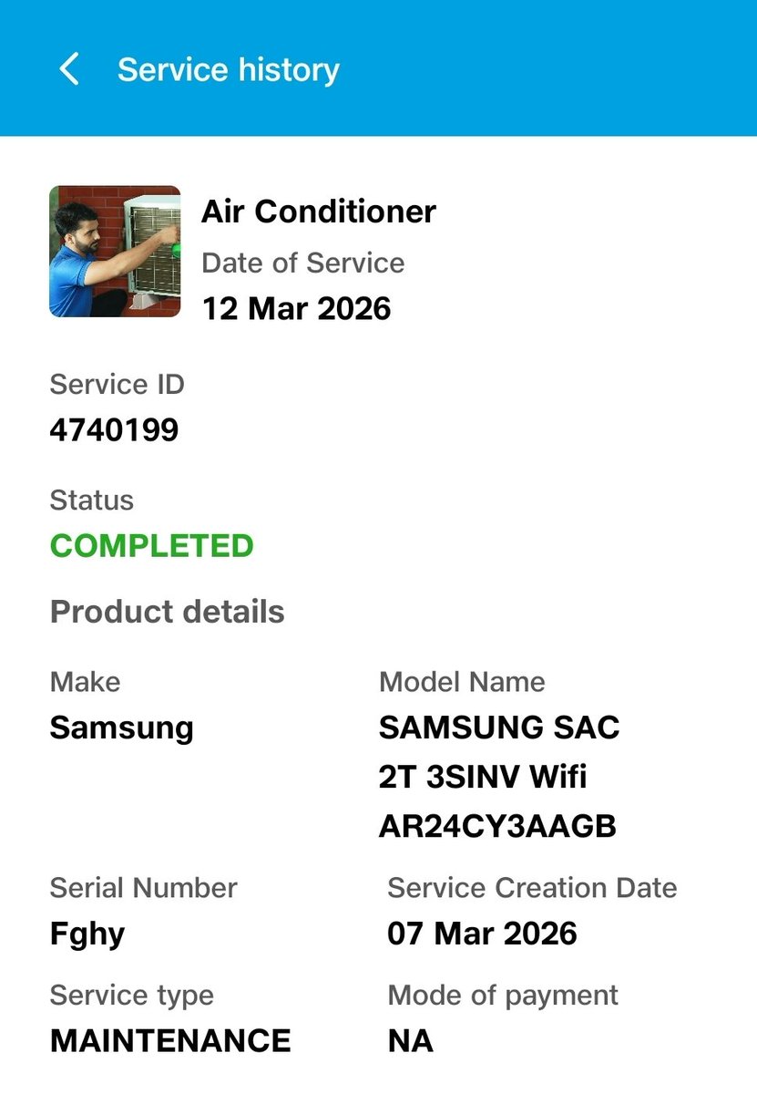 theguyoncloud's tweet photo. @RelianceResQ service marked completed even after not sharing the happiness code with the team, even after your technician team broke my ACs front grill. Even after raising the complaint on the very same day. What kind of customer service we are paying for? https://t.co/GuRbI14IMX