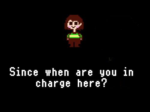 ColorAnastasia's tweet photo. I don't know if this is a reference or not, but when the characters talk to Caine, he says this line:
Caine-"Since when are you in charge here?"
This phrase reminds me of the game Undertale, where Chara, during the genocide route, addresses us with the same phrase.
#tadcspoilers https://t.co/pbn2JqH6r2