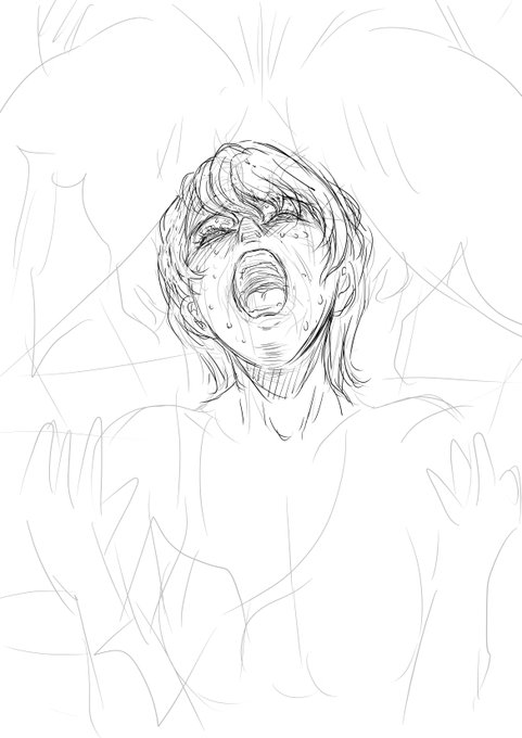 お仕事中。
何も好き好んでこんな表情描いてるワケじゃない…😰
こんな依頼しかこないんだからしょうがない…
今晩は外食でチートデイ!🤤 