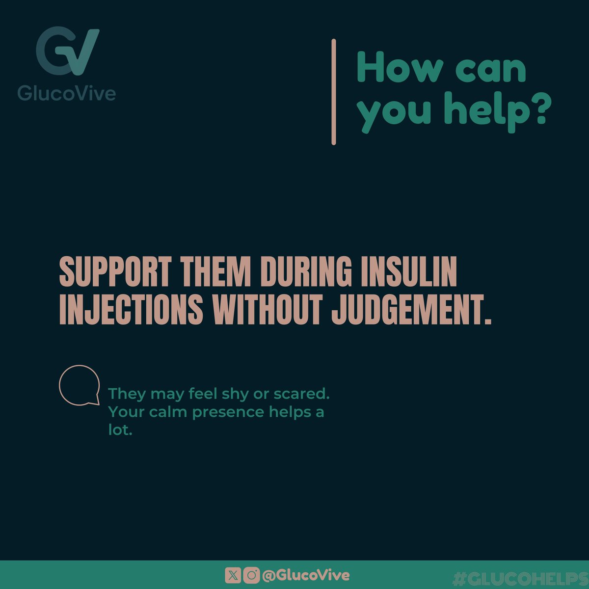GlucoVive's tweet image. Offer quiet support during insulin injections, your presence can ease their fears. #GlucoVive #EmotionalSupport