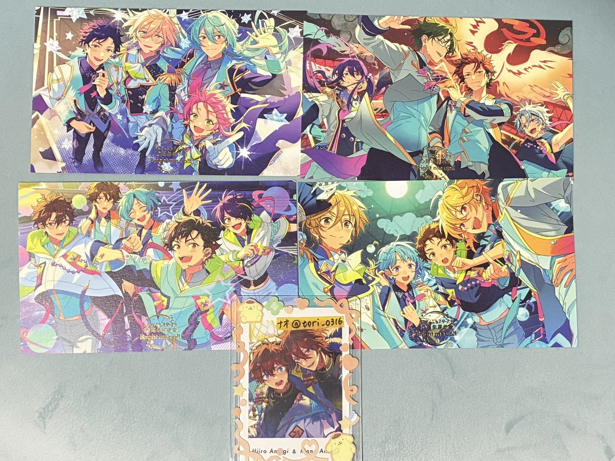 交換】あんスタ 展示会 入場特典 ポストカード 譲:fine、紅月、流星隊