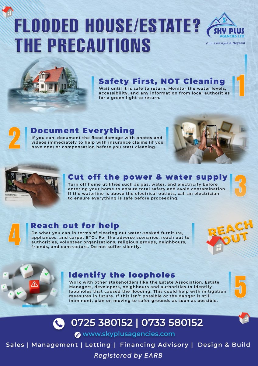 Floods can happen but being prepared can save lives.

Prioritize safety, stay alert, and take the right precautions before, during, and after flooding. Small, informed actions today can prevent major risks tomorrow.

Stay safe. Stay ready. Stay informed.
#FloodAwareness #StaySafe