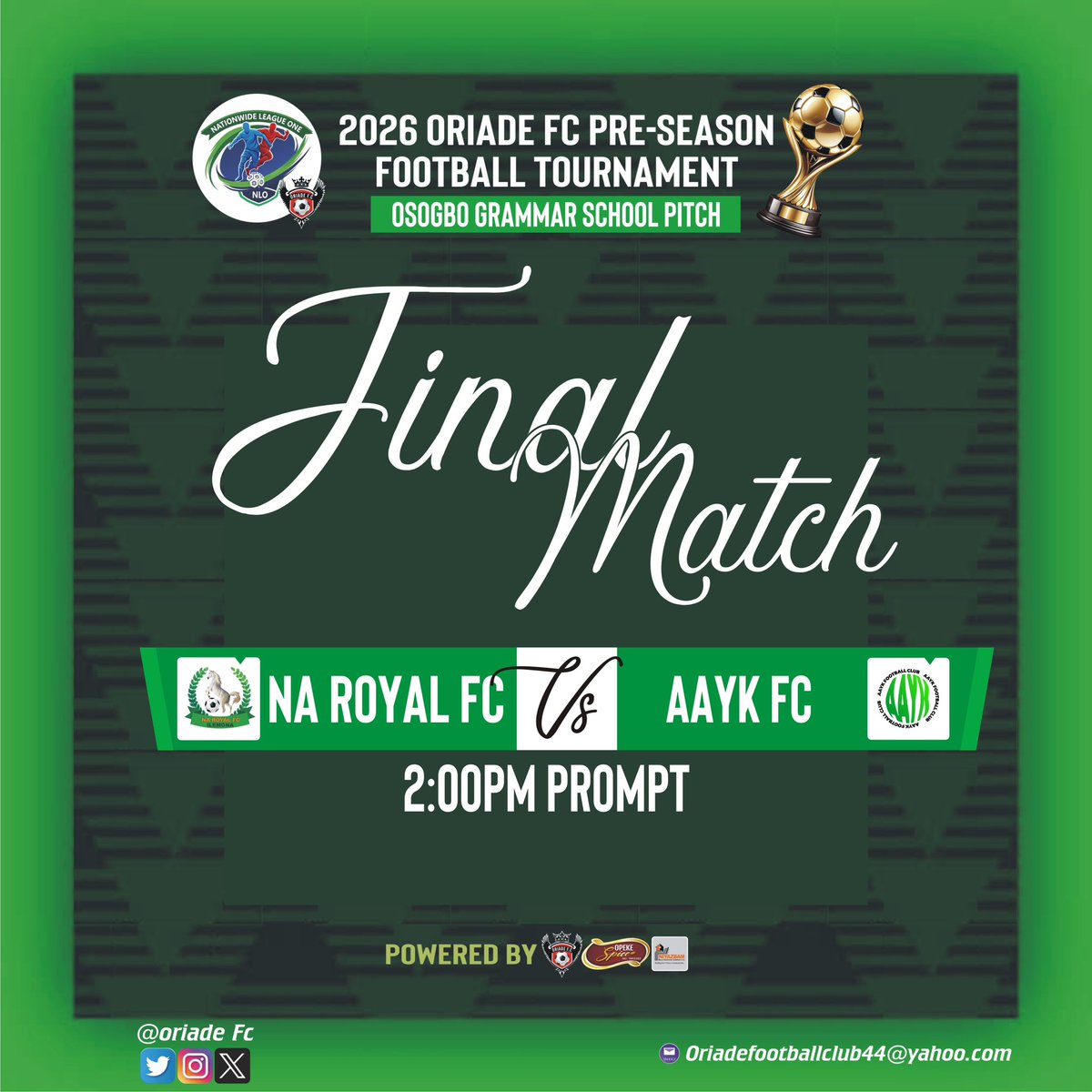 Grand finale 
Who will be the king of the 12 elders?

#Oriade26