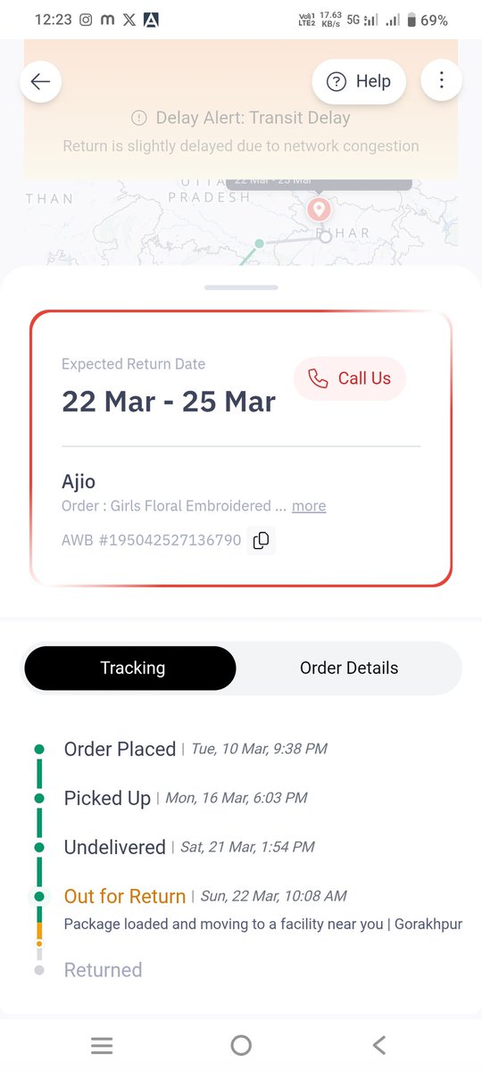 INC_MeriShan's tweet photo. @help_delhivery @AjioCares @AJIOLife Bina Destination per pahuche yeh Undelivered kyo Dikha raha hai. Aur Return Kaise Show kar raha hai. https://t.co/MHO2U7HVvG