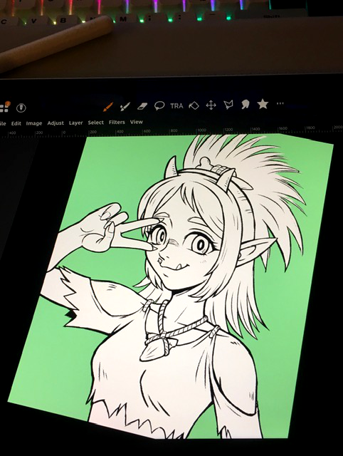 ThommyElfving's tweet photo. Figure study turned into impromptu drawing of VTuber 'Meat' #meatpaint #vtuber https://t.co/6W3fCOqzPg