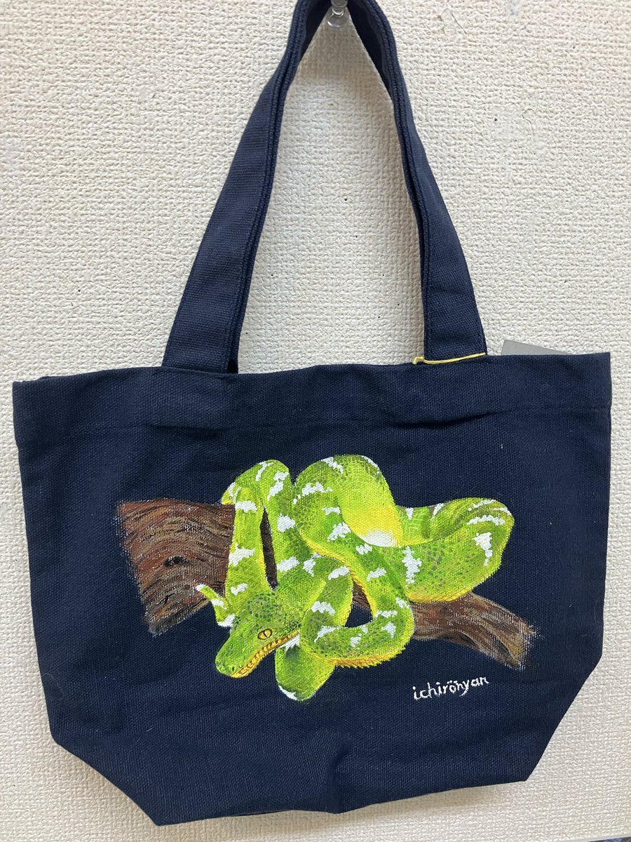 本日も始まりました、【アマゾンの生き物展Final】。
アマゾン川周辺の生き物をモチーフにした、素敵な作品の数々をご覧下さい。《作品紹介》ichironyanさんの手描きトートバッグです。
 #ギャラリーharu #アマゾンの生き物展 #ichironyan