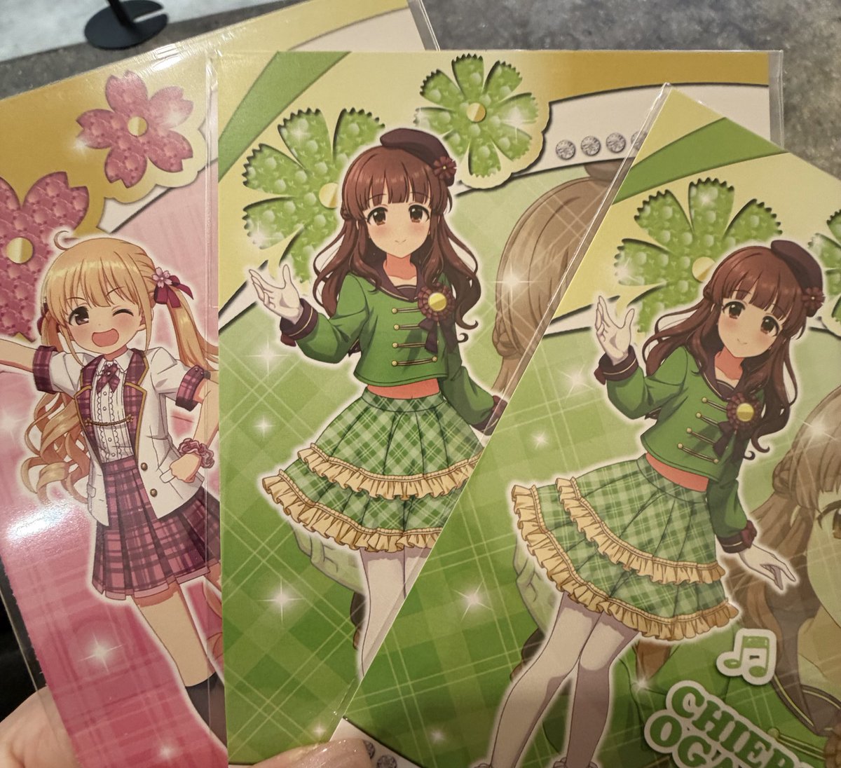 nononono__20's tweet photo. アイドルマスターシンデレラガールズ 
有楽町マルイ　デレマス

🌸交換

譲→アクリルカード（美穂・桃華・卯月・杏・菜々・響子・智絵里・歌鈴・美玲）ポストカード（杏・智絵里2）

求→まゆ

有楽町駅周辺にいます！手渡し優先、郵送は少しお時間ください🙇‍♀️ https://t.co/5FkH8bQb7y