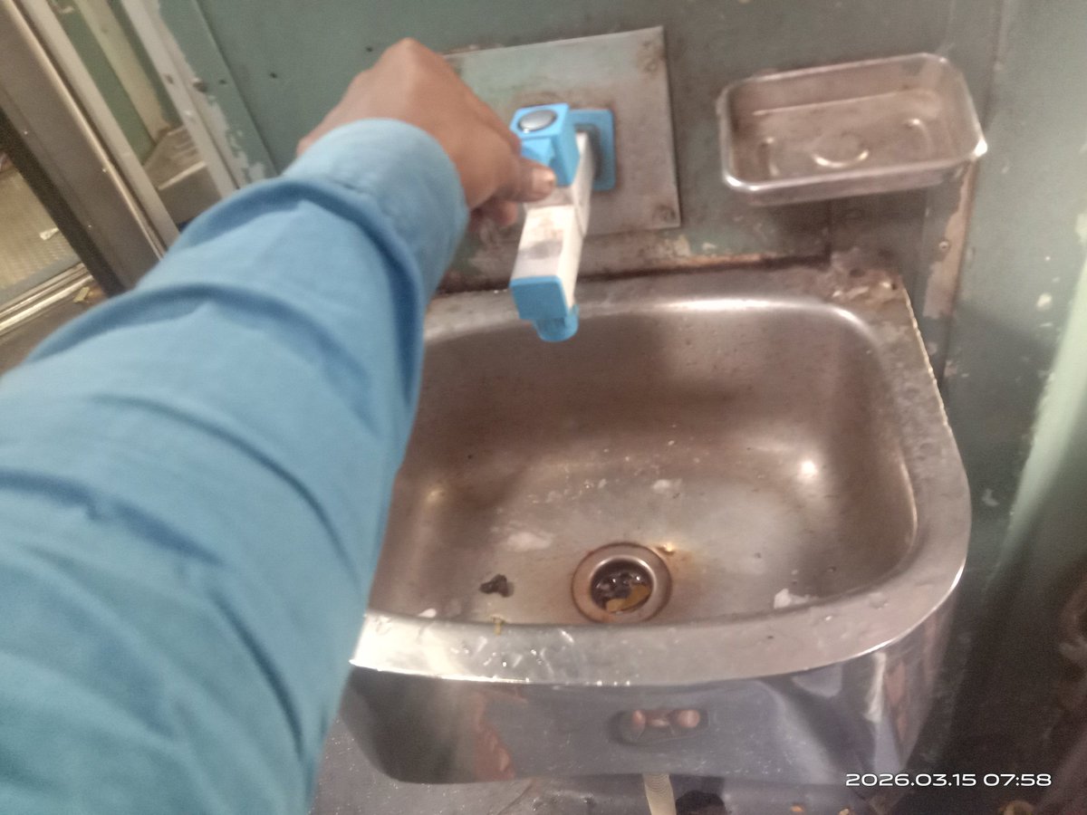 Sir, Avadh Express 19038
Coach No. S 4 ,Water not available in toilet and besin also . 
<a href="/RailwaySeva/">RailwaySeva</a>
<a href="/IRCTCofficial/">IRCTC</a>