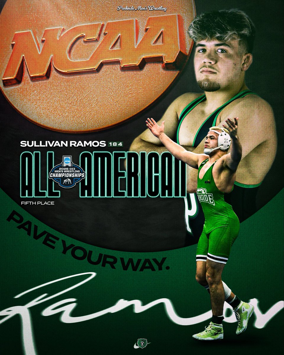 PsideWrestling's tweet photo. SULLIVAN RAMOS. FIFTH PLACE. ALL-AMERICAN.

#PaveYourWay // #DefendTheDen // #RangerGRIT // #D2Wrestle https://t.co/fJAEqlAxiY