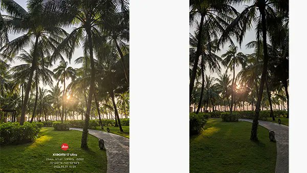 sandeep9sarma's tweet photo. Here's what @RobinJX7 has to say about the #Xiaomi17Ultra

"I tested this when comparing the phone with the Google Pixel 10 Pro in a tricky lighting situation where the sun was passing through a set of trees. When pointing the camera directly towards the light, the Xiaomi 17 Ultra produced a much more balanced image overall. The highlights were controlled while the foreground still retained good brightness. The Pixel handled the highlights well, too, but it tended to darken the foreground more to protect the bright areas."

Read more at GizBot:

https://t.co/b1a3Yju4Ww