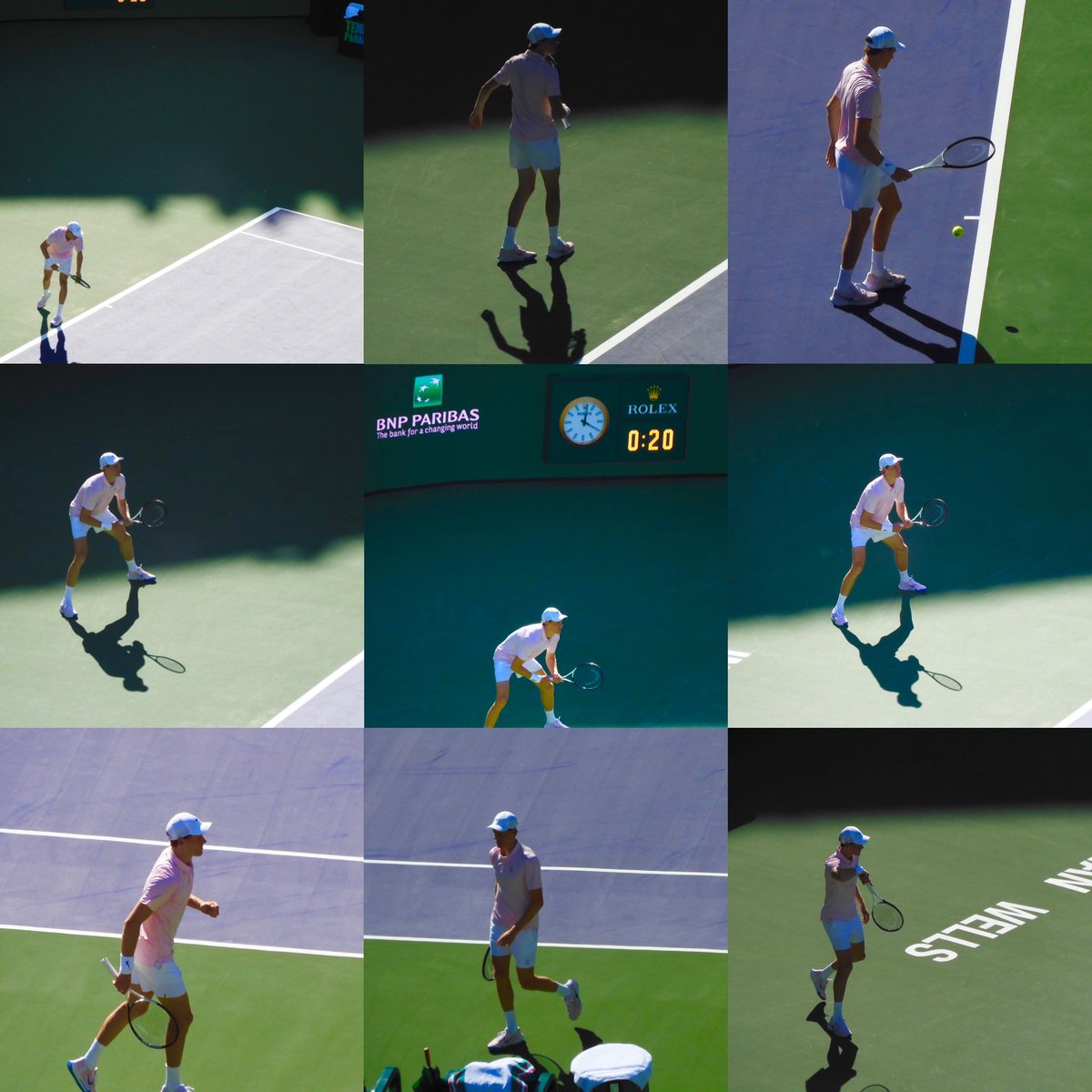 Queenie4ever's tweet photo. Round 3 @BNPPARIBASOPEN match of @denis_shapo vs @janniksin #indianwells #tennis #photography #sendmebacksaturday https://t.co/oCCnOn3DMx