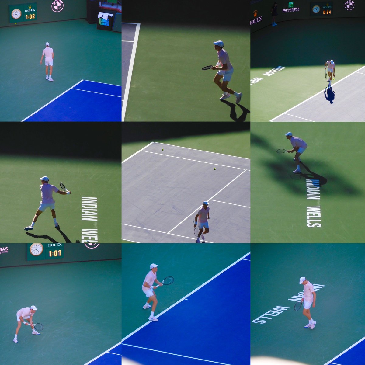 Queenie4ever's tweet photo. Round 3 @BNPPARIBASOPEN match of @denis_shapo vs @janniksin #indianwells #tennis #photography #sendmebacksaturday https://t.co/oCCnOn3DMx