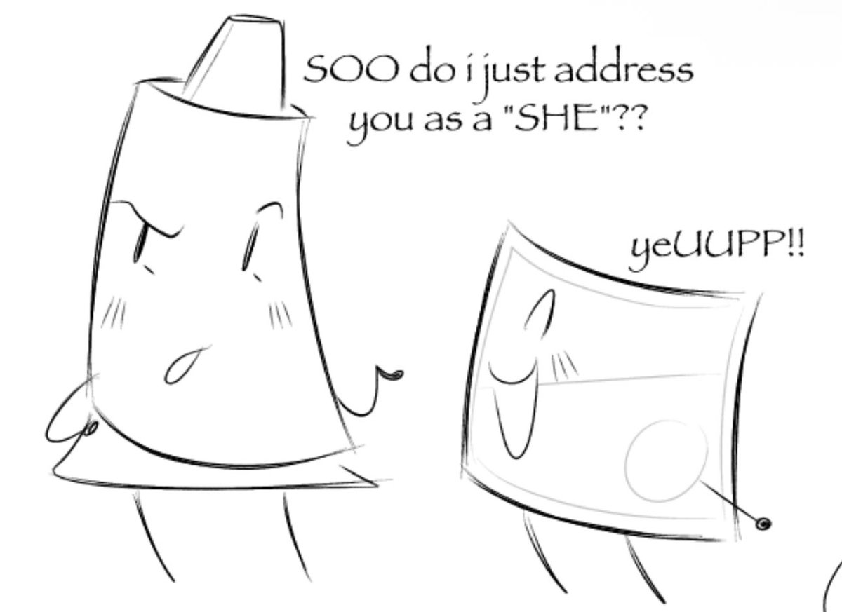 frolicmaxxing's tweet photo. Their set of any pronouns could just automatically be established and known among the cast but i also like to think itd be funny if she told/corrected others with different sets of pronouns just to entirely mess with the others and confuse them once they all got together #BFDIE https://t.co/juw9hpzEbK