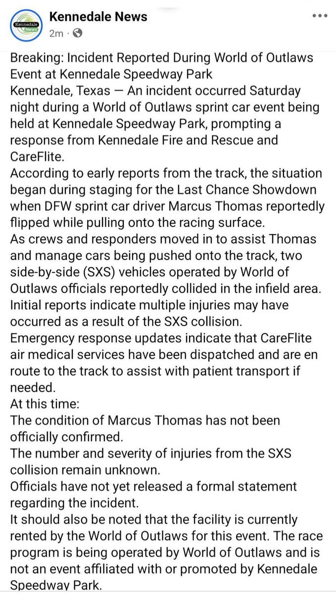 Details about the incident at Kennedale. 
Please continue to pray for everyone.