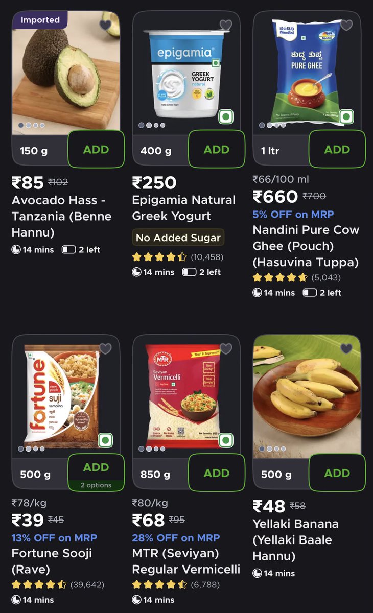 NaanuManjunatha's tweet photo. Blinkit provides Kannada titles in their product catalog. Thank you @letsblinkit Akki Hittu, Heerekayi, Eerulli, Tuppa, Uppu, Southekayi, Menasinakayi connects easily while ordering. Please include it in your catalog. @amazonnow @flipkartsupport @AmazonHelp #ServeInMyLanguage https://t.co/aHBaGXchwb