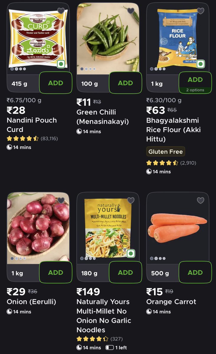 NaanuManjunatha's tweet photo. Blinkit provides Kannada titles in their product catalog. Thank you @letsblinkit Akki Hittu, Heerekayi, Eerulli, Tuppa, Uppu, Southekayi, Menasinakayi connects easily while ordering. Please include it in your catalog. @amazonnow @flipkartsupport @AmazonHelp #ServeInMyLanguage https://t.co/aHBaGXchwb