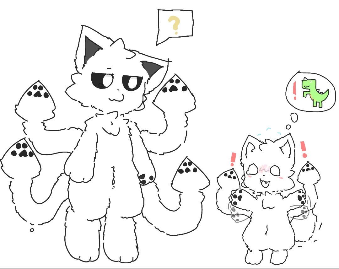 MLmpostor10504's tweet image. There’s a squid dinosaur in front of me QwQ !!! ‼️💦
#changedgame #changedfanart
#cuteart 
#changedsquiddog