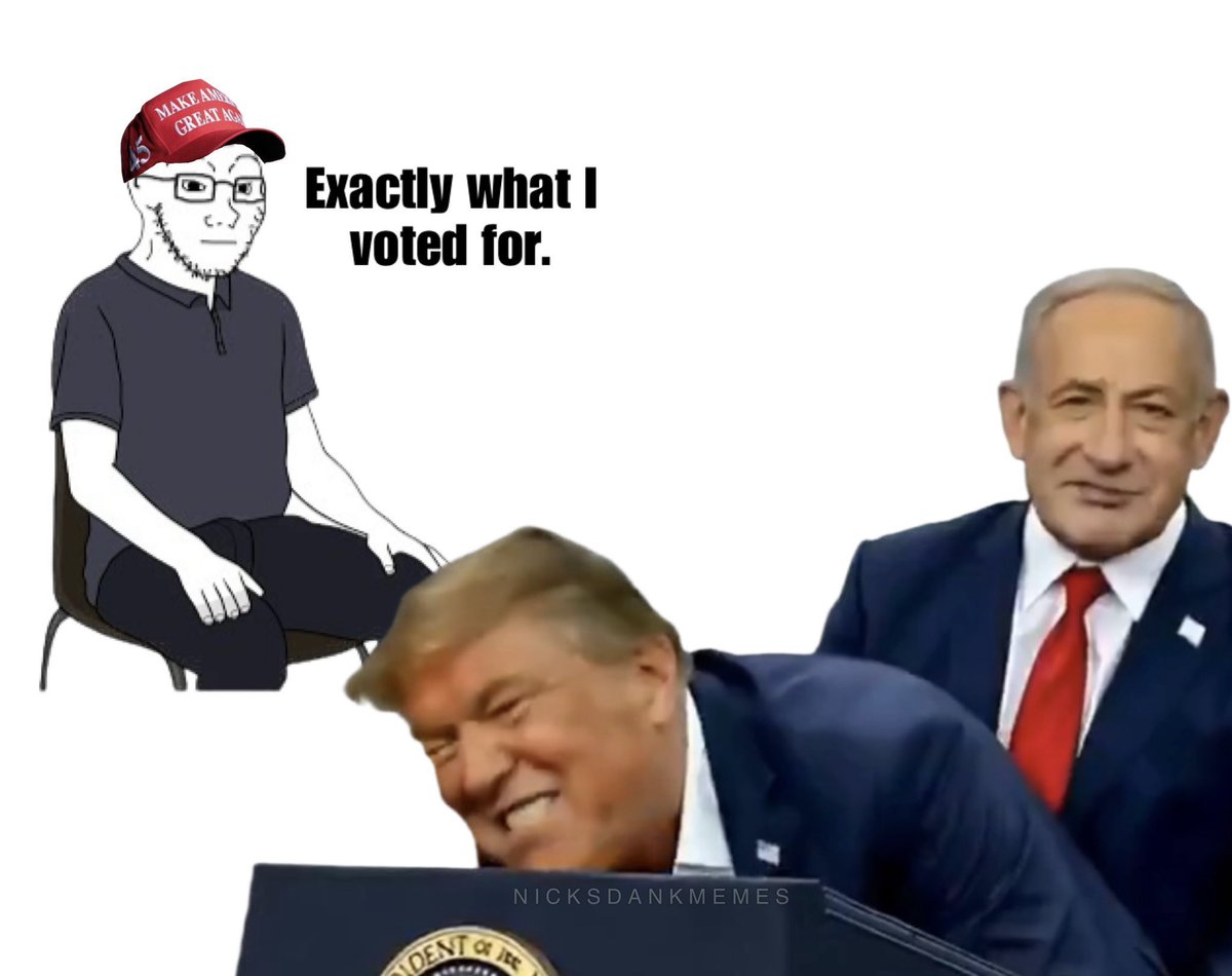 AlbizuVive2's tweet photo. @ColorApril History will remember Trump as the President that continuously blowed and gave his ass to Netanyahu and Israel non-stop for 4 straight years. https://t.co/HTRshPxYOv
