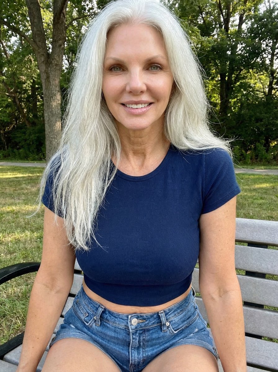 susansmith58135's tweet photo. My ex-husband said my gray hair makes me look unattractive. 

Is that true? https://t.co/8Sv27qhuLE