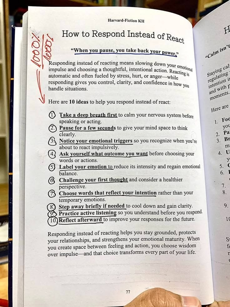 Liminal1988's tweet photo. How to respond instead of react https://t.co/FokXT6ttVi