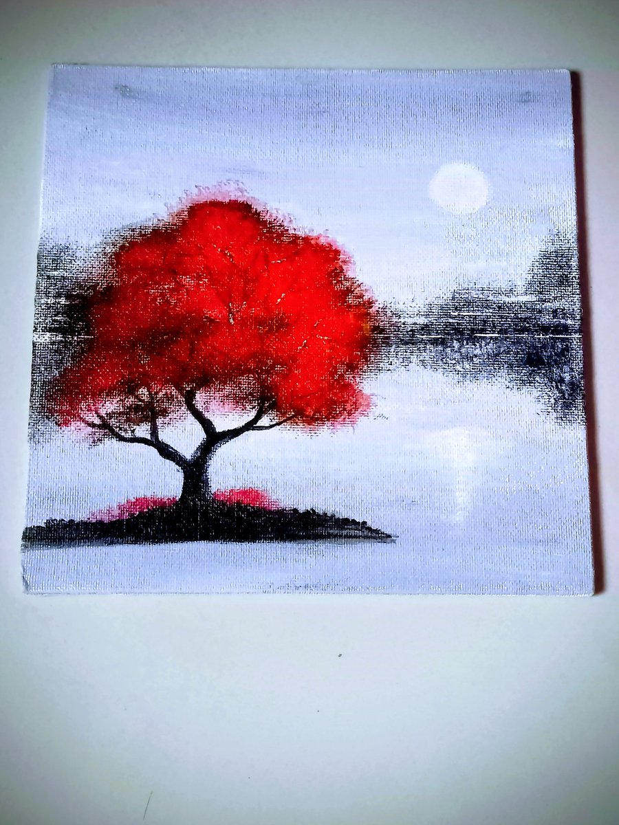 Be colourful in life,not just in appearance but in spirit 🎉💪👍.
🫟❤️ RED TREE PAINTING 🎨 🖌️::
#bdancingbrushes 
#art