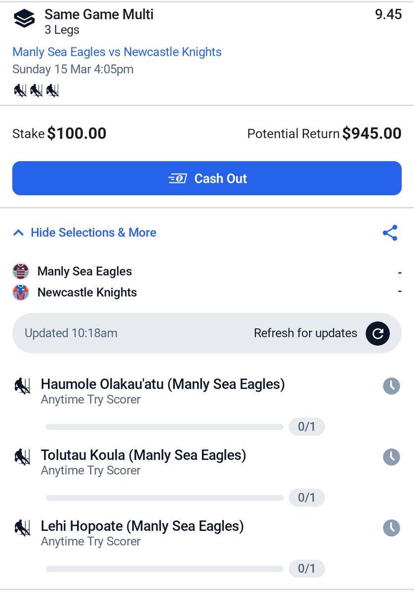 Sunny afternoon in Brookvale. Manly are going to put some points up. The conditions are right. NRL Sea Eagles vs Knights.