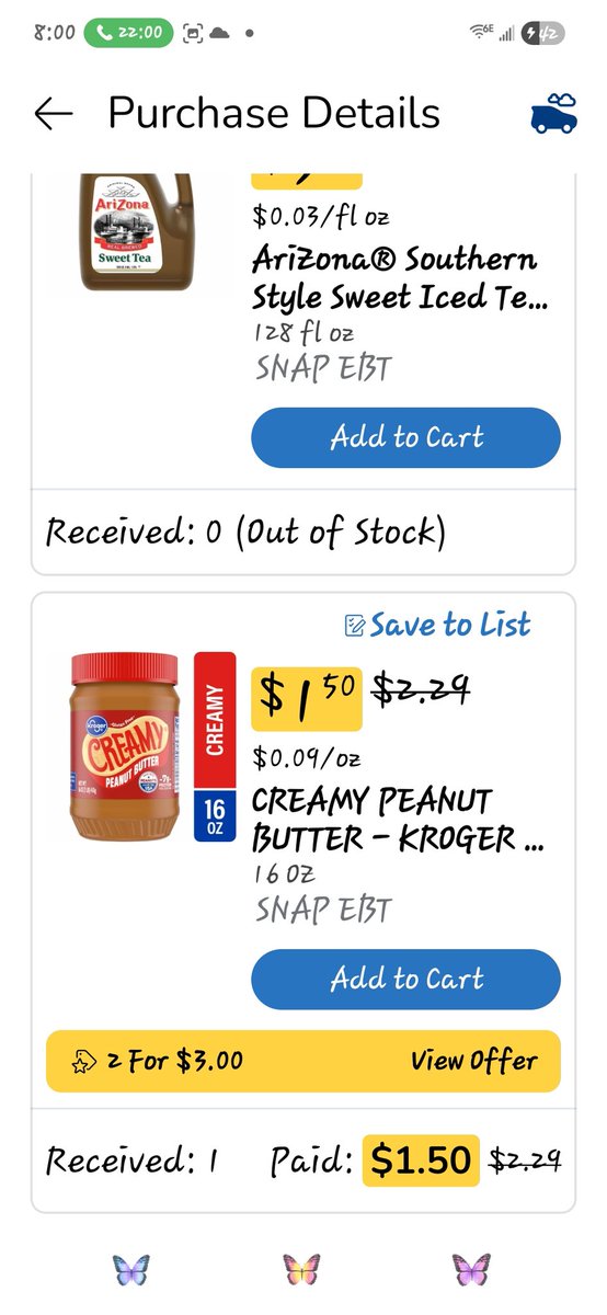 mariare70's tweet photo. @Instacart is suddenly in stock!! My original order was about 110.00 this dude ripped me off for 170.00!! https://t.co/JAoAL1jzwr