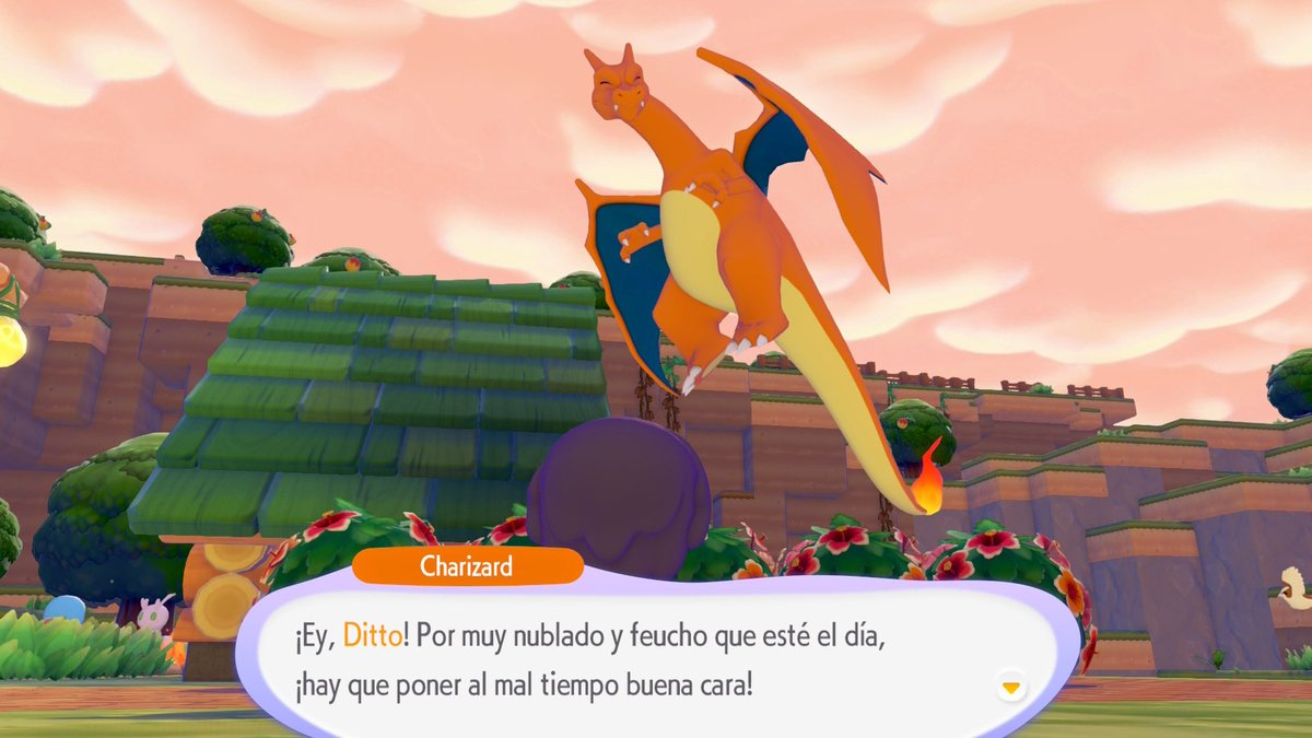 Janituuu05's tweet photo. Tenía esto guardado de varios días atrás, cuando empezaba a jugar, y vaya factor suelta el escupefuego. 

Y no precisamente está hablando solo del tiempo, sino de los malos momentos y dificultades que uno puede llegar a tener, pero que hay que afrontar con valentía y actitud. Grande Charizard🔥💪🏻

#PokemonPokopia