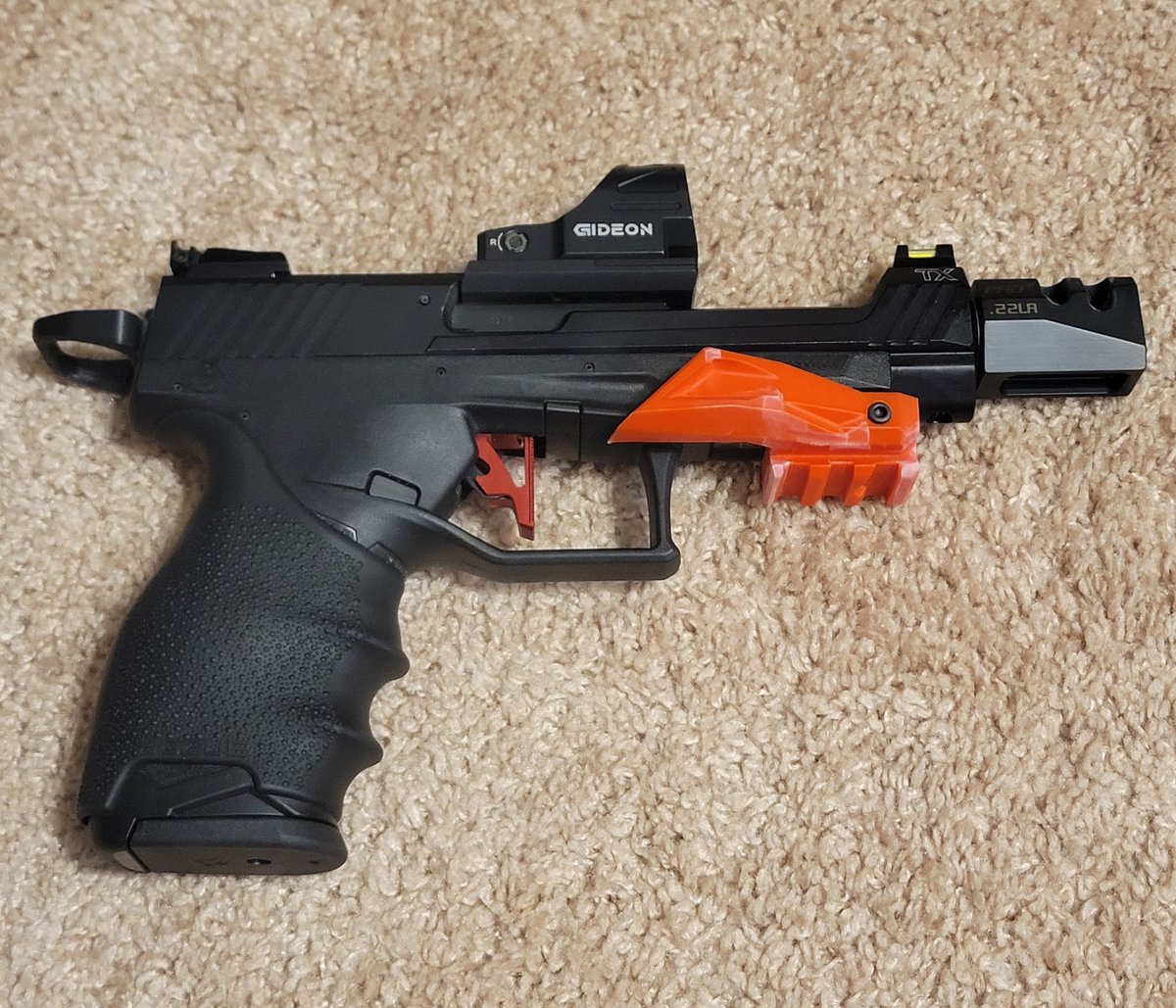 Ranger264wm's tweet photo. @GideonOptics This Taurus TX22 Competition SCR 
will likely see more rounds than any of my other guns this year, in Steel Challenge and a couple other speed games, and the Gideon Omega is the perfect optic for that. https://t.co/E24tUFBAHs