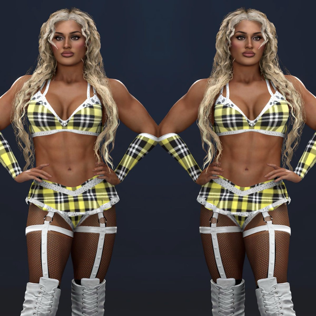 Not finished, but we’re getting somewhere. #WWE2K26 <a href="/tiffstrattonwwe/">Tiffany Stratton</a>