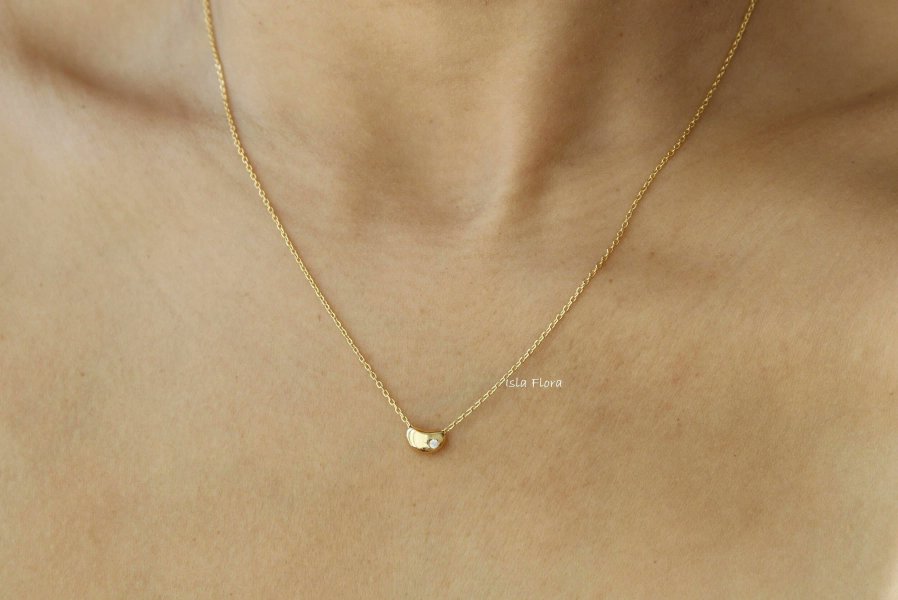 I just received Dainty Gold Dipped Bean Pendant Necklace, Single Cubic Stud, Aesthetic, Delicate Minimal Jewelry, Layering, Bridesmaid Bestie New Mom Gift from j4y_4ndy via Throne. Thank you! throne.com/veluxe #Wishlist #throne