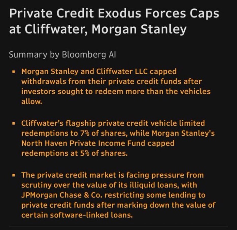 merlinscapital's tweet image. MORGAN STANLEY &amp;amp; CLIFFWATER CLOSE TO COLLAPSE

MORGAN STANLEY HAS JOINED WELLS FARGO &amp;amp; BLACKROCK FREEZING WITHDRAWALS AMID BANKING FAILURES