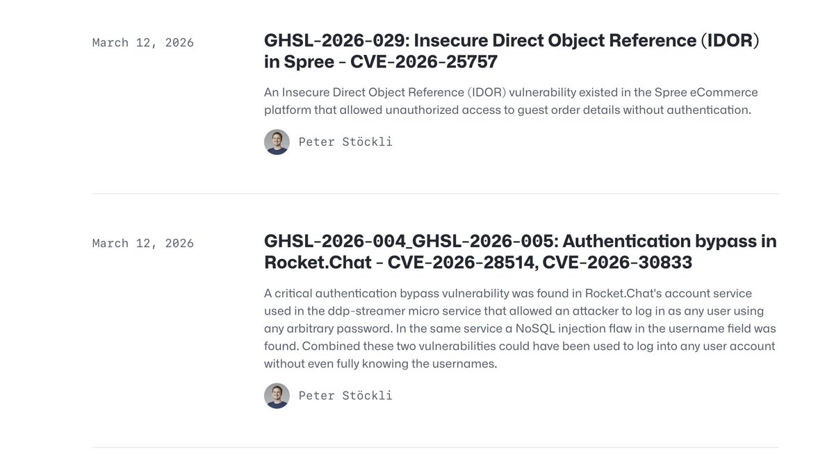 vladsergeenko's tweet photo. GitHub just open sourced an AI AGENT that found 80+ security flaws humans missed for YEARS
it's called seclab-taskflow-agent
it doesn't just scan for known CVEs. it performs FULL security audits like a human pentester — threat modeling, attack surface mapping, then structured exploitation
they pointed it at 40+ open source repos
1,003 potential issues flagged. 139 confirmed after audit. 19 high-severity vulnerabilities reported
here's the craziest find
in https://t.co/t7bwesdF3J — used by MILLIONS — the AI discovered you could log into ANY account with ANY password
the bug: a missing await keyword on a password validation function. JavaScript evaluated the Promise as truthy. every single password was accepted
a ONE WORD bug that gave full access to every account. the AI traced it across multiple TypeScript files
human security researchers missed it for YEARS. the AI found it in hours
it also found bugs in WooCommerce and Spree — unauthenticated users could see customer names, addresses, phone numbers just by incrementing a number in the URL
the tool is open source under MIT license. you can run it on YOUR codebase right now:
→ start a GitHub Codespace → run ./scripts/audit/run_audit.sh yourorg/yourrepo → wait 1-2 hours → check the SQLite results
everyone's building AI to write code. GitHub built AI to BREAK code — and it's better at finding bugs than most security teams