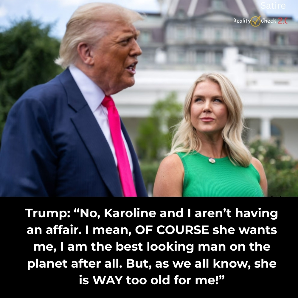 JoeStambray's tweet photo. Karoline Leavitt looks at Donald Trump the same way that I look at a Mexican Pizza from Taco Bell!😆
But of course, they aren't having an affair. She is WAY too old for him and probably a little too thick.😮
(Satire) https://t.co/kbFVj8lsx2