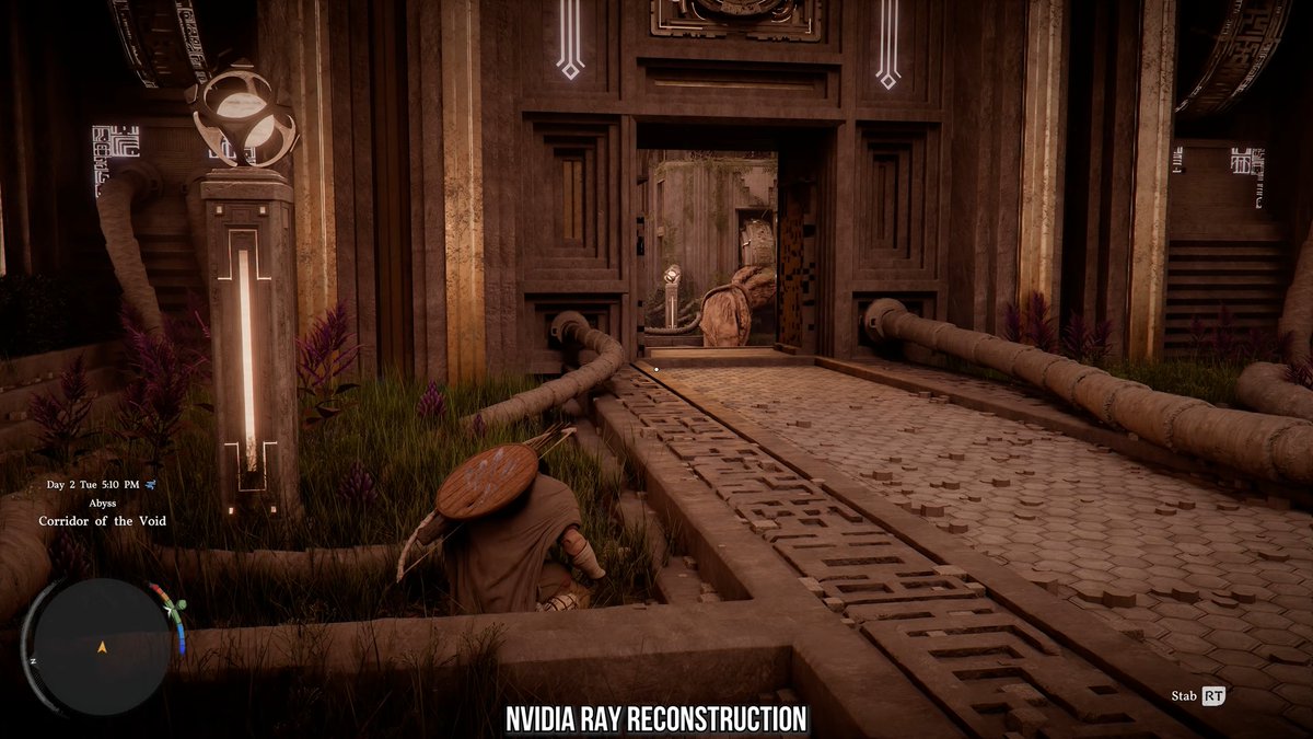 NikTek's tweet image. Crimson Desert looks like a whole different game on PC

Standard denoiser is what is being used for consoles, 

Ray Regeneration or Ray Reconstruction however makes a massive visual difference in contrast, indirect lighting and shadows.

Source: Digital Foundry