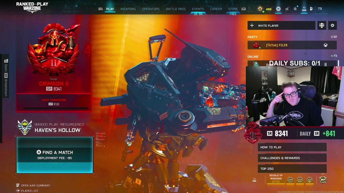 FilerPlays's tweet image. Been grinding off stream tonight! Hit Crimson 2 with the boys! 🔥

#CallofDuty #Warzone #WarzoneRanked #Gaming