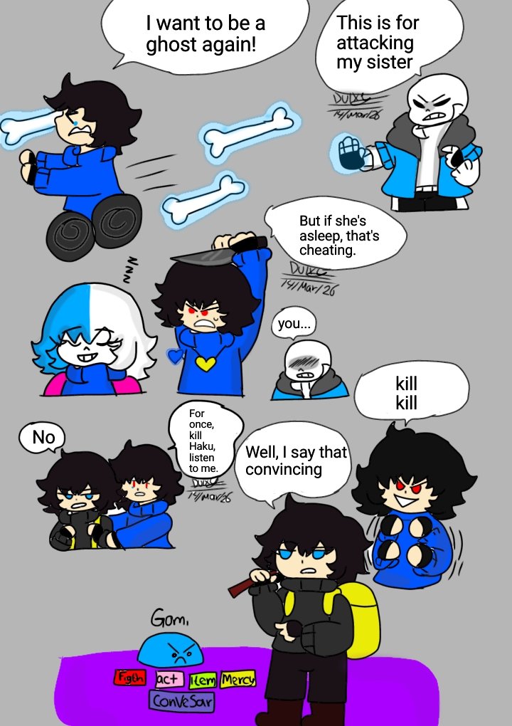 DulxyF38613's tweet photo. Cómic Maidtale:The humans Haku AND mako
I drew Dulce and Sans separately
#undertaleau #undertaleocs #maidtale #au https://t.co/tnHHjrkru2