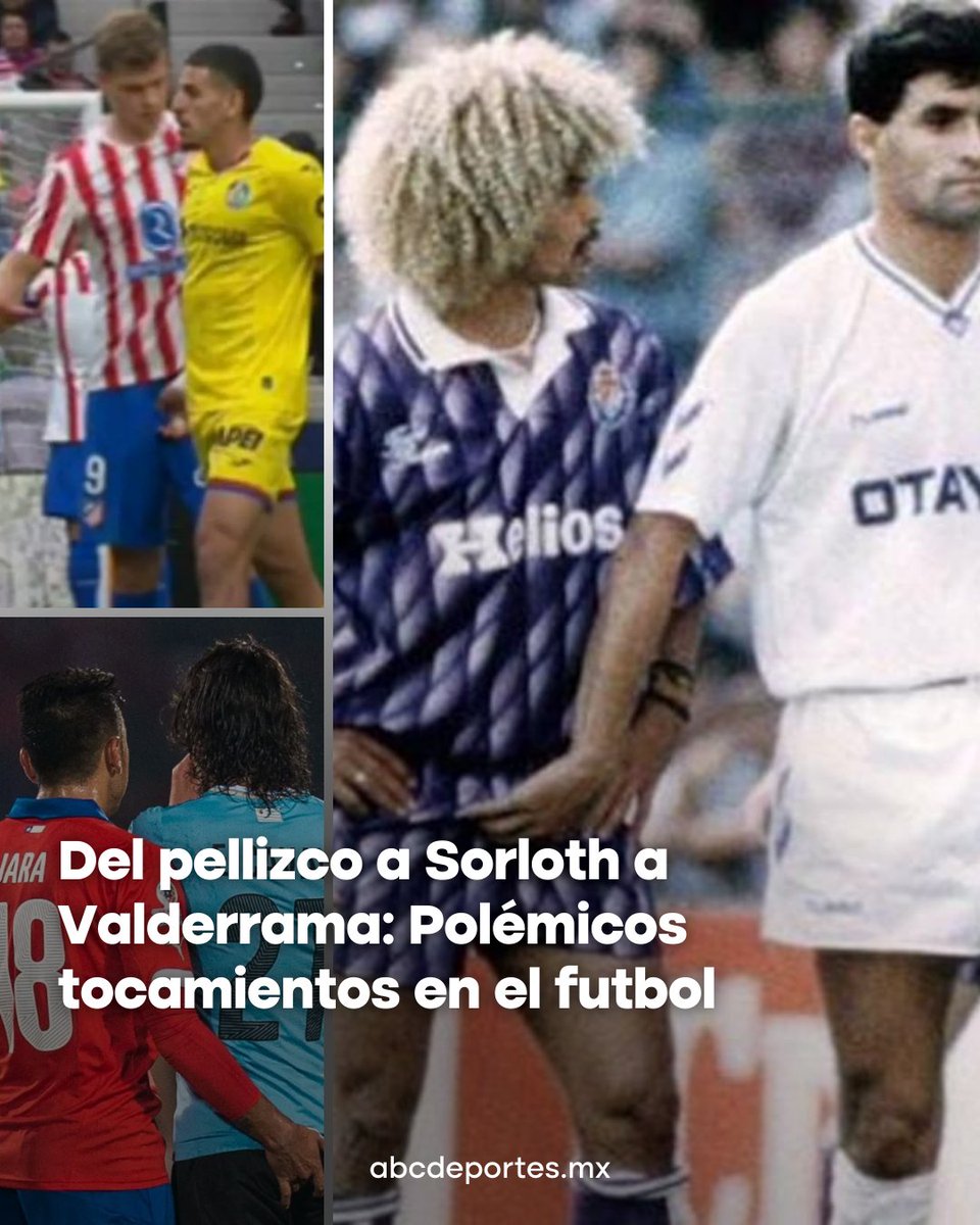 abc_deportes_mx's tweet image. La marca que nadie quiere! 🛑⚽️ Tras la expulsión de Abdel Abqar por un pellizco a Sorloth, recordamos los tocamientos más polémicos del futbol: de Míchel a Valderrama hasta el dedo de Jara.

#Polémica #FutbolMundial #FairPlay #ABCDeportes