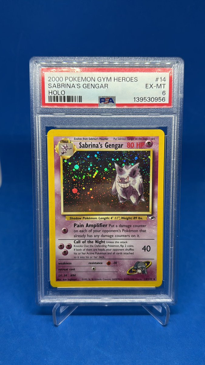 I’ve set up as a vendor at sports card shows pretty much monthly for the last 6 years. But this was my first ever Pokemon show I’ve attended.  Picked this guy up for my Gym Heroes Holo set! Sabrina’s Gengar 🔥