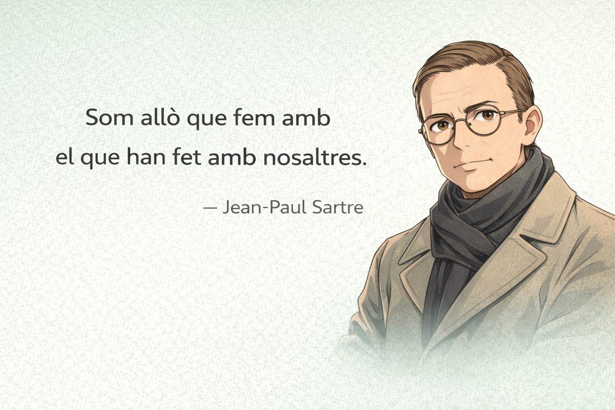 eldividend's tweet photo. No triem on naixem.
No triem moltes de les coses que ens passen.
Però sí triem què fem amb tot això.
La llibertat comença quan assumim aquesta responsabilitat.
— Jean-Paul Sartre
📖 Saint Genet, comédien et martyr https://t.co/b0ZyczDgU4