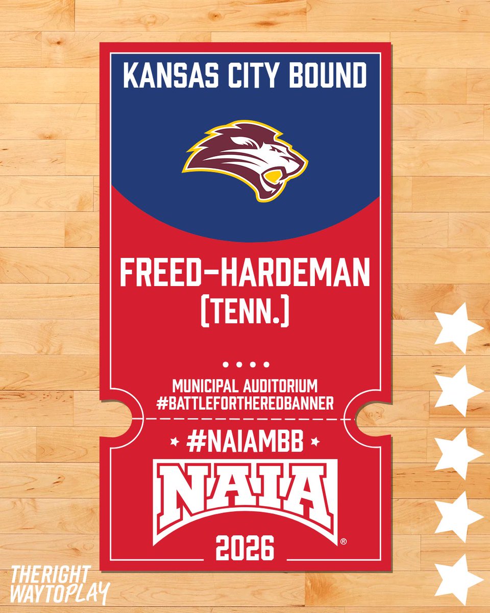 NAIA's tweet photo. M🏀
The @gofhulions continue to roar as they pack some bags and head to Muni in search of completing its second #NAIAMBB #BattleForTheRedBanner run in program history!

#TheRightWayToPlay https://t.co/n2umHnHv2X