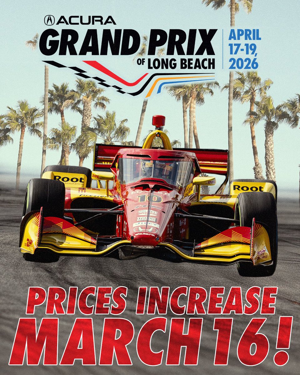 GPLongBeach's tweet image. Price increase ahead ⚠️ Secure your tickets before prices go up after tomorrow!

Click the link in our bio or visit gplb.com/tickets to purchase 🎟️ 

#AGPLB #Tickets