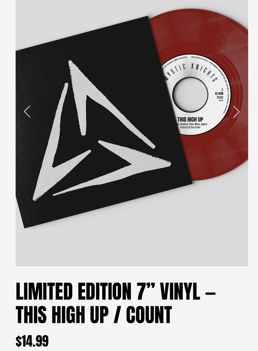 Jet_The_Band's tweet photo. Mystic Knights - This High Up 45 single colored vinyl dropped couple weeks ago. get them while they’re still available cuz they’re limited edition. If you don’t know the lead singer is Chris Cester the drummer for Jet the Australian band. This is his side band. https://t.co/pg5iuAyI19