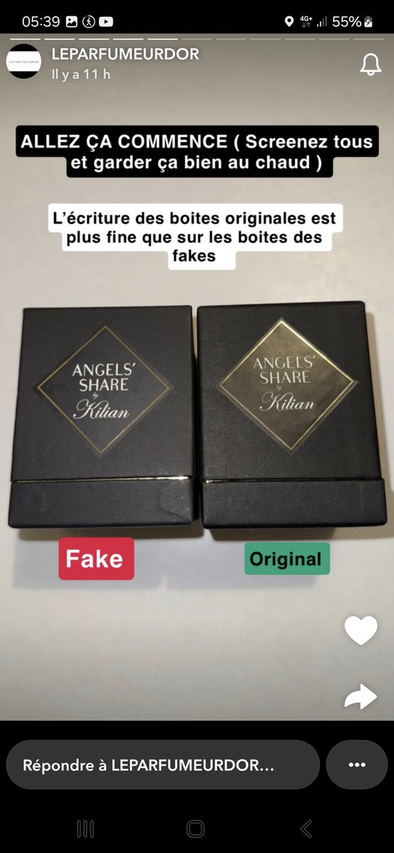 Isma93120's tweet photo. J'aime trop ce genre de story qui explique les diff entre les faux et les vrais parfums , au gris ya pas mieux d'aller vers les gens les plus connu https://t.co/tbmmvUuaxK