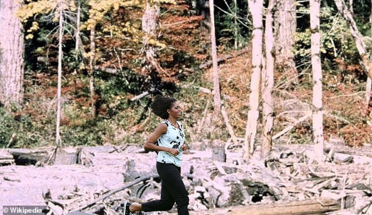 Great shot of Bigfoot running the the woods has captured.
