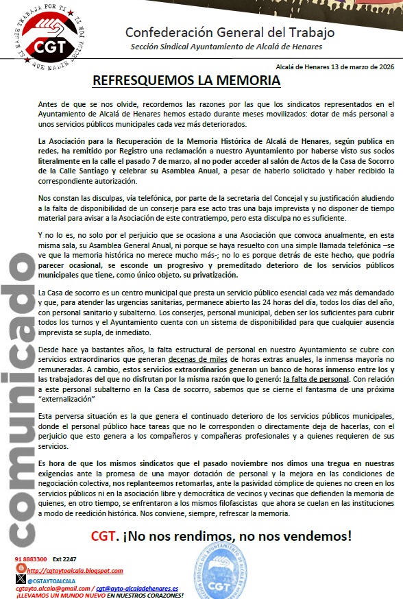 CGT Ayto Alcalá tweet media