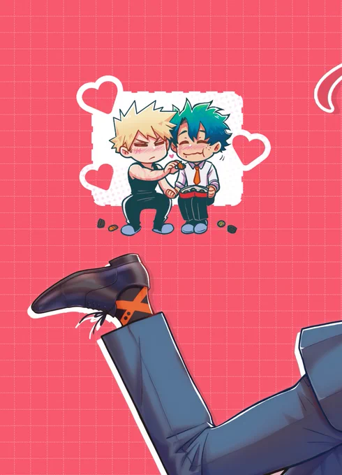 Happy White Day! Here's the cover I did for the dkbk valentine zine #dekubaku