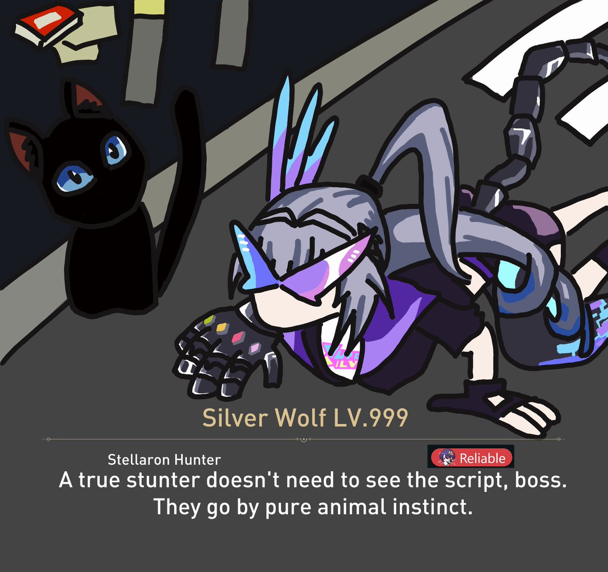 disastermere's tweet photo. a true stunter #honkaistarrail #silverwolf https://t.co/4hbnErUauD